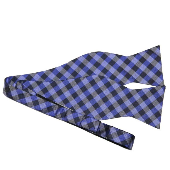 Calvin Klein Bow Tie Blue Gray Check Men's - Picture 1 of 2